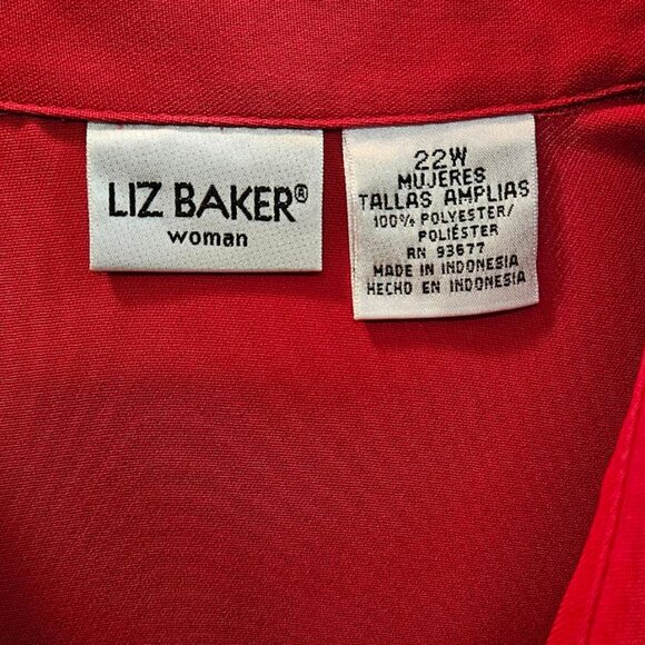 ** HOST PICK ** Women's Plus Size 22W Red Blouse - Picture 3 of 3